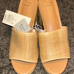 A New Day Women's Beige Woven Mules